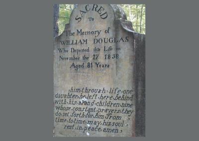 Inscription on 1838 gravestone