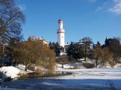 View over the frozen pond