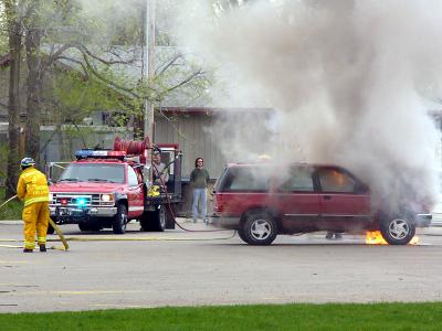 Arnolds Park car fire April 30, 2004