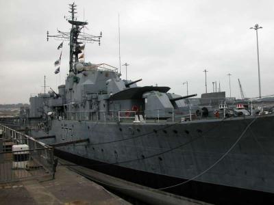 Chatham Dockyard - Battleship in Dry Dock.
