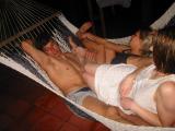 mike, barb and super jenny in the hammock