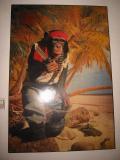 chimp with knife art in the villas nicolas bano