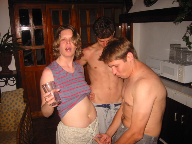 showing off their buff stomachs