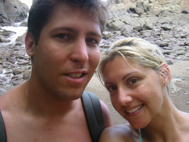 dan and madi at the beach in dominical
