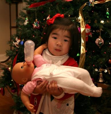 Lauren with her new doll