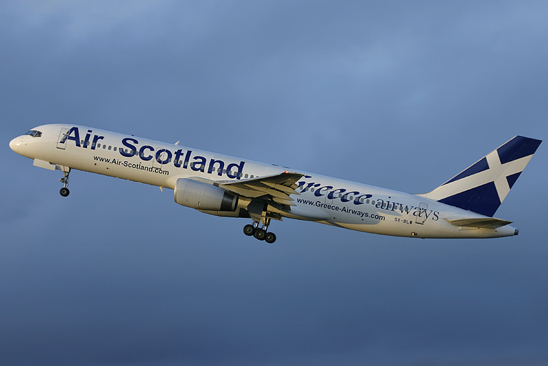 Greece Airways Boeing 757 catches the last rays of a winter sun