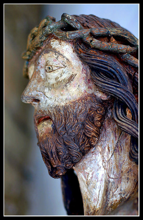 Wooden Bust Sculpture of Jesus