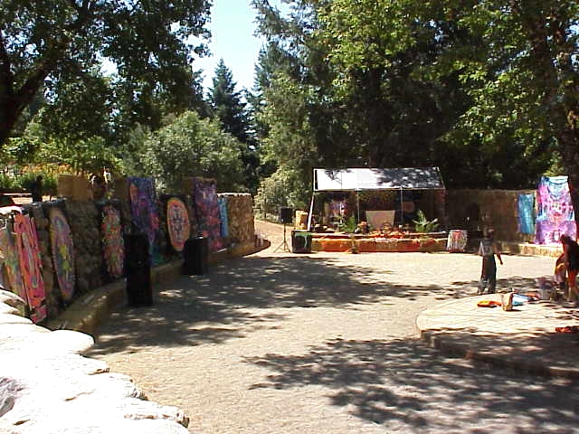 Dance floor and tapestries