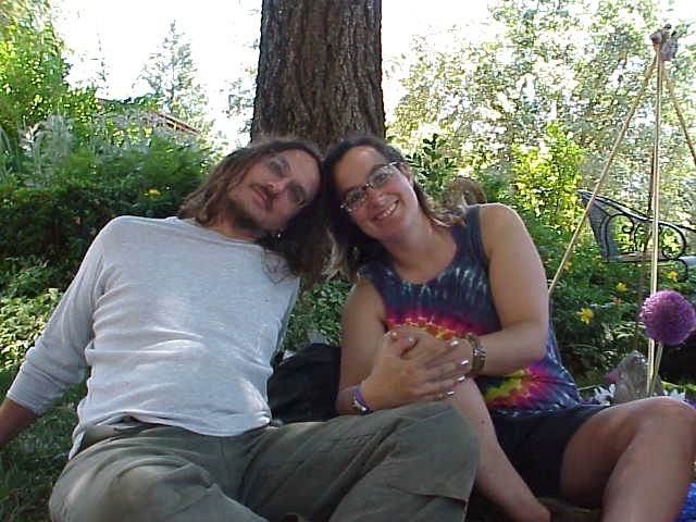 just ed & squishelle enjoying the shade after Jedi Training on the lawn