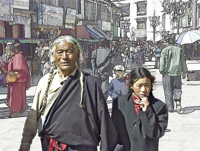 Father and Daughter, Lhasa