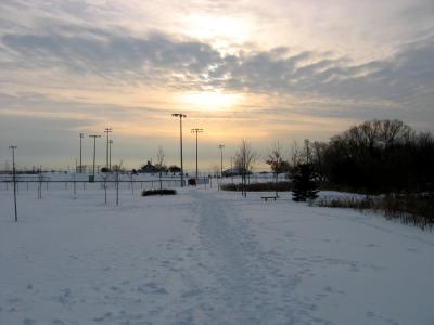 Sunset in the park, time to go home.