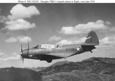 Douglas TBD-1 torpedo <br>plane circa late 1941