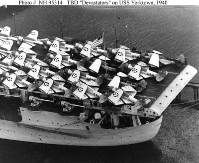 TBD Devastators on the USS Yorktown 1940