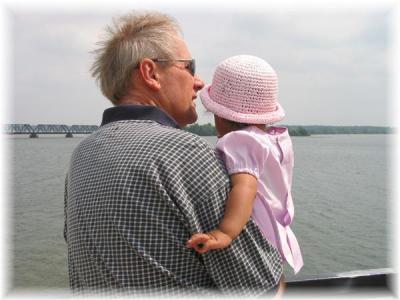 Daddy showing Anna the Tennessee River