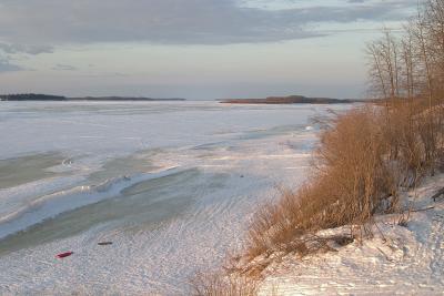 Moose River shoreline looking South March 31st 2005