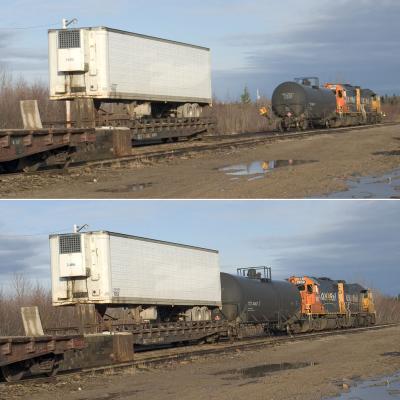 Just one trailer on flat car to pick up April 30 2005