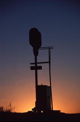 BN signal Casa, WY at sunset