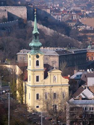 Taban Parish church, as seen from the Gellrt Hill