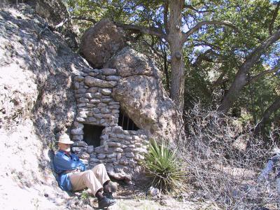 On the trail to the historic Faraway Ranch, we find a jail, once used as a den for a pet bear cub