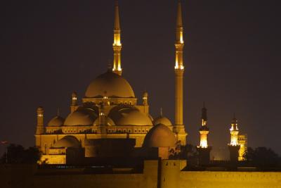 mohammed ali mosque cairo at night