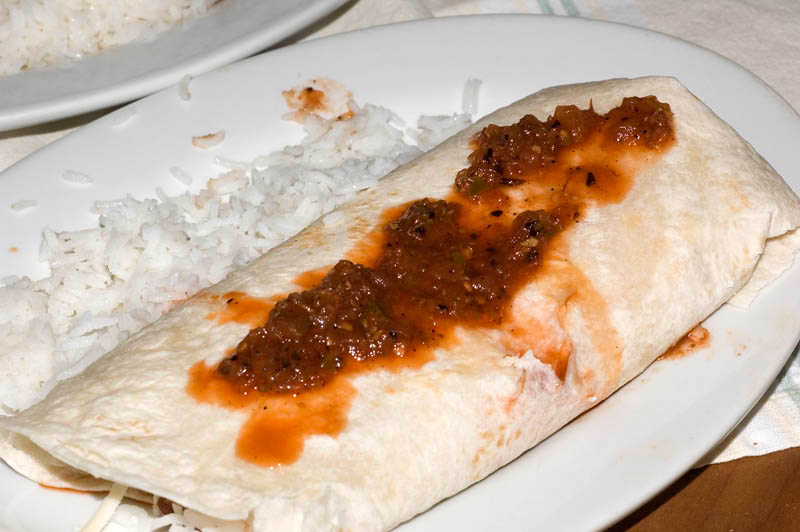 bean burrito with rice