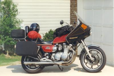 My '78 XS1100E pack for a ride into West Virginia about 1997