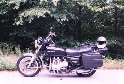My '77 GL1000 Goldwing with Krauser bags in north Georgia 2001 (?)