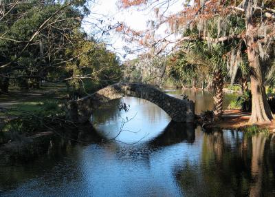 Stone bridge over bayou