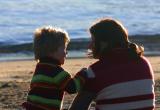 Tender moment at beach