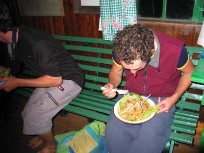 Munching down, tommorrow is going to be long!