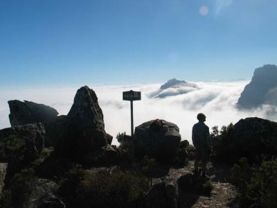 Looking down, we could be anywhere - if the Cable Car didn't appear out of the mist every 5 minutes!!!
