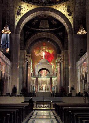 Interior of the Upper Church, facing the altar