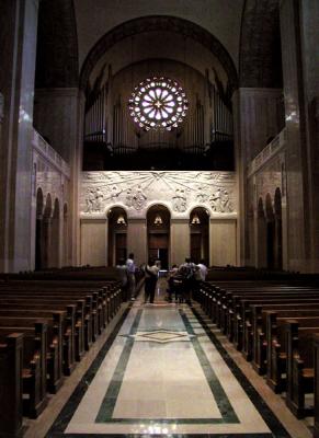 Interior of the Upper Church, facing the front doors