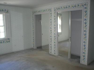 Master Bedroom with Tacky Wallpaper