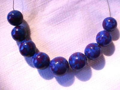 blue-magenta Shriver-like beads