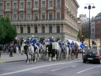 Stockholm changing of the guard procession