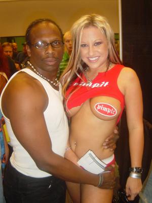 Chaz and some groupie...Blondes, got to love em.