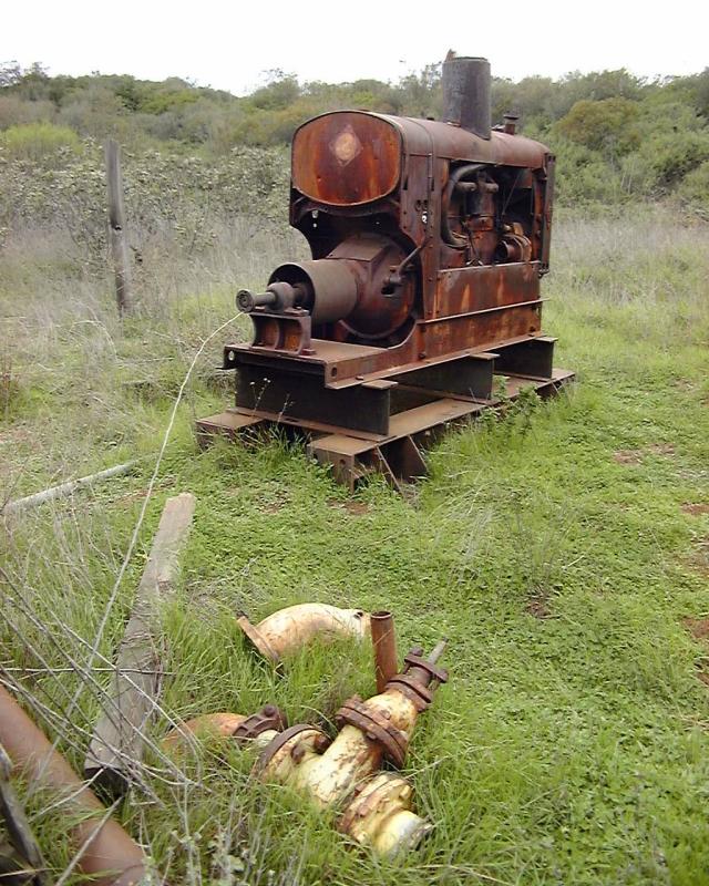 Water Pump Engine and Pipes, China Flat, Cheseboro Canyon