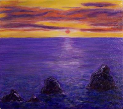 Ocean Sunset, 14x16