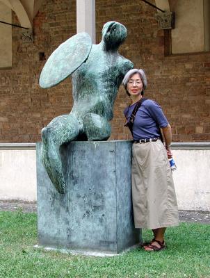 Helen outside the museum at Santa Croce in Florence