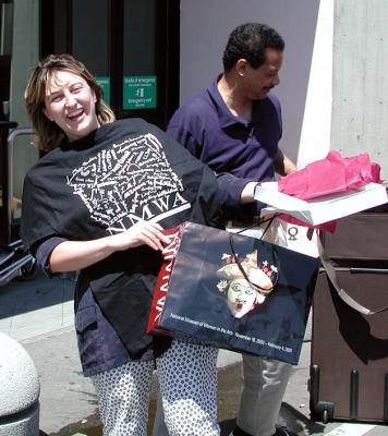 Elisa and her new t-shirt!