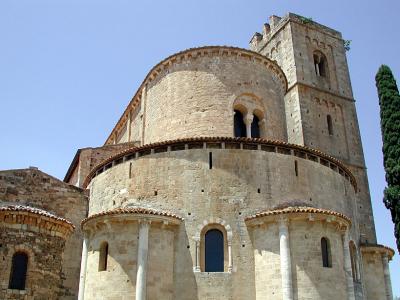 The back of the abbey, with semicircular chapels.