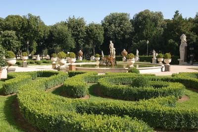 The gardens behind the Museo Borghese in the Via Borghese area of Rome.