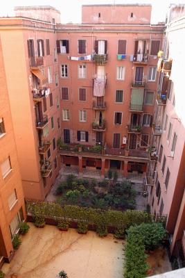 The view from the rear of the Grand Hotel Beverly Hills in Rome, Italy.
