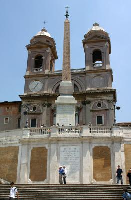 Santissima Trinit dei Monti, the church at the top of the Spanish Steps in Rome, Italy.