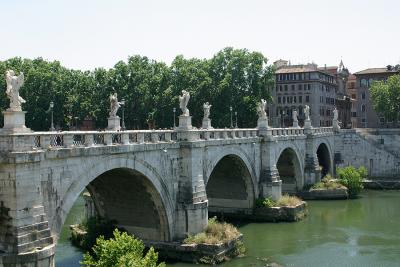 Ponte Sant'Angelo over the river in Rome.