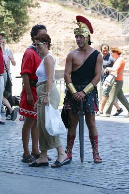 Two of the character actors outside the Colosseum plying their trade -- trying to charge for pictures.