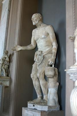 One of the many sculptures in the Vatican Museum in Rome, Italy.