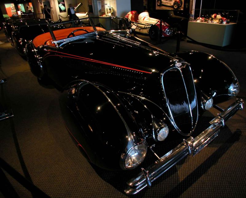 1938 Delahaye Type 135M Competition Roadster - Million Dollar Car display - Petersen Automotive Museum