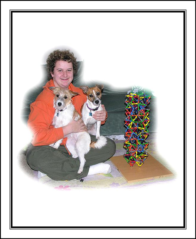 Taylor, his dogs and his Christmas creation